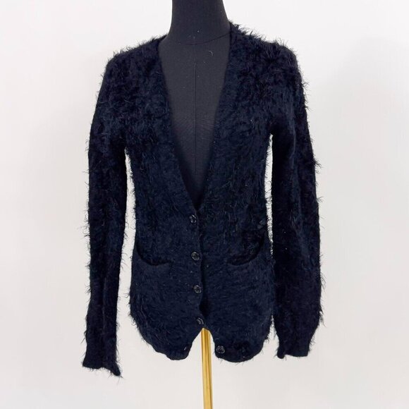 UNDERGROUND BRAND FURRY BLACK COLOR CARDIGAN - Picture 1 of 7